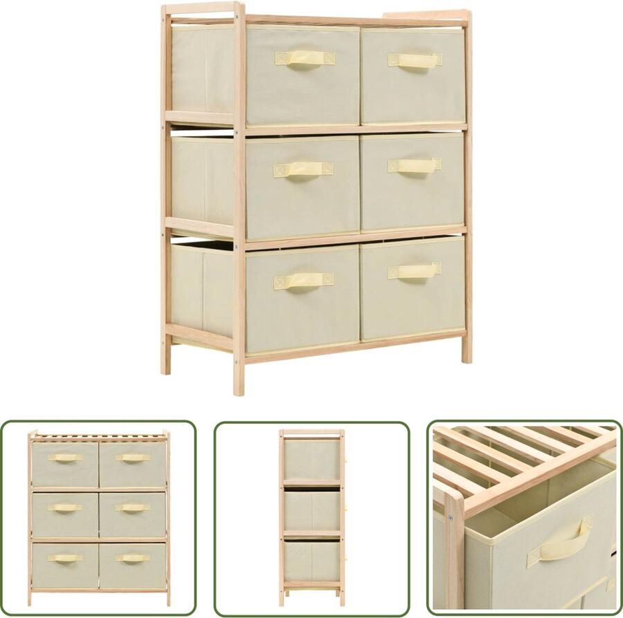 The Living Store Opbergmeubel Massief Cederhout 59 x 28 x 75 cm 6 Stoffen Manden Opslagmeubel Cedarwood Meubil Bergruimte Opberger Decoratief - Foto 2