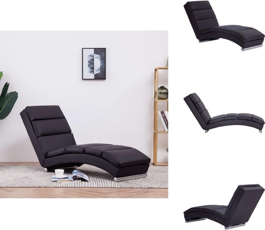 VidaXL Chaise Longue Chaise Longues Ligstoel Ligstoelen Chaise longue kunstleer bruin