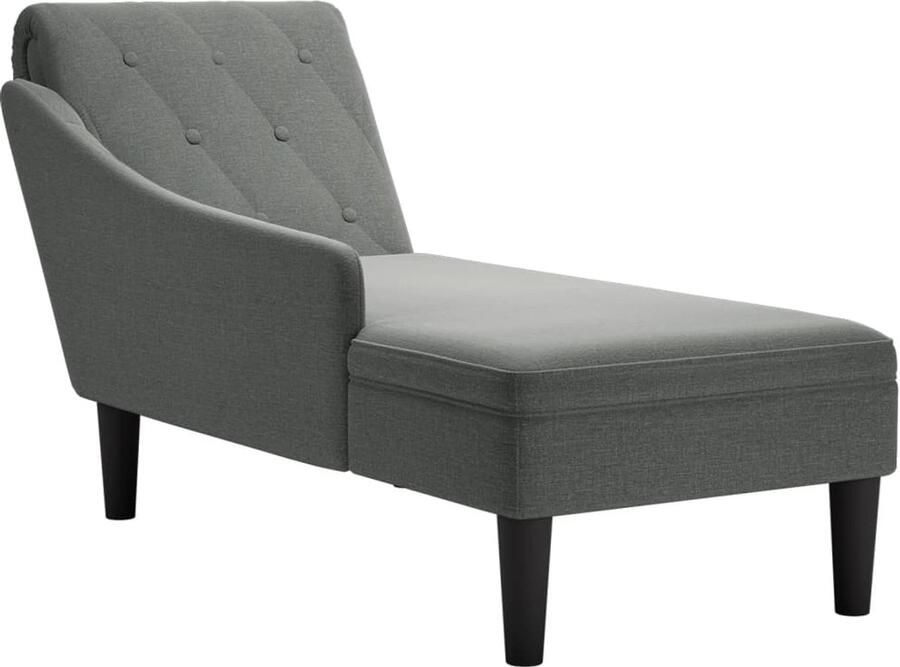 VidaXL Chaise longue Donkergrijs Inclusief kussen Chaise Longue Chaise Longues Chaise Lounge Stoel Chaise Lounge Fauteuil