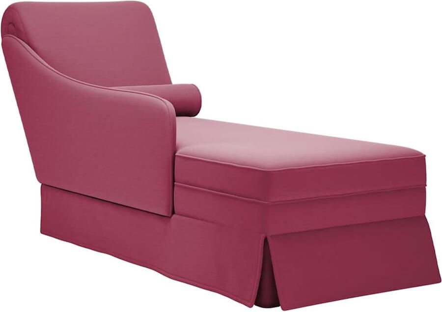 VidaXL Chaise longue Fluweel Wijnrood Rechterarmleuning Chaise Longue Chaise Longues Chaise Lounge Stoel Chaise Lounge Fauteuil