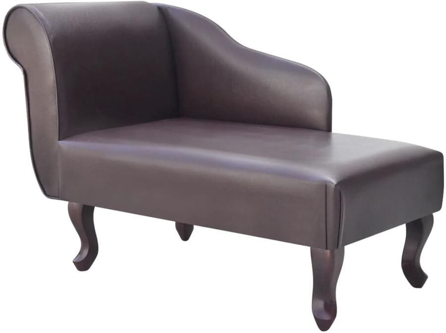VidaXL Chaise longue kunstleer bruin Chaise Longue Chaise Longues Ligstoel Ligstoelen - Foto 2