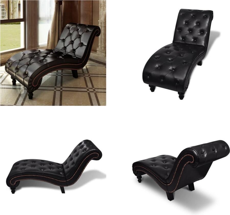 VidaXL Chaise longue kunstleer bruin Chaise Longue Lounger Loungers Loungebank