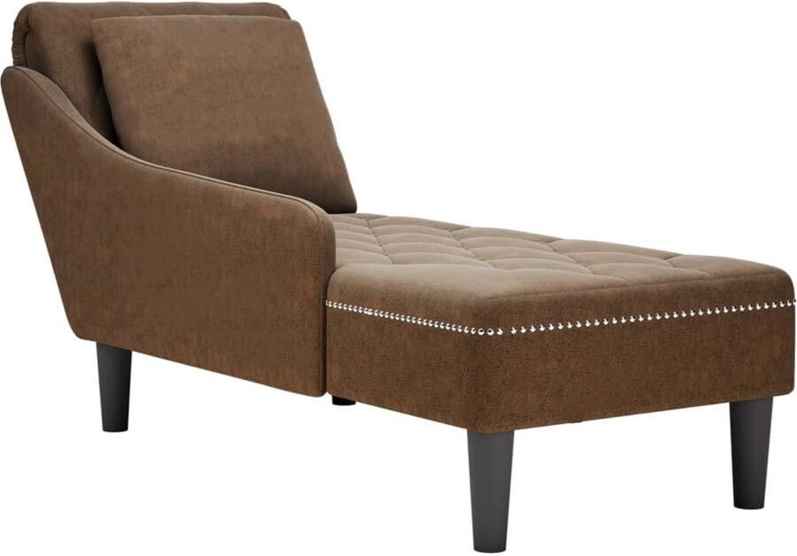 VidaXL Chaise Longue Kunstleer Bruin Rechterarmleuning Chaise Longue Chaise Longues Chaise Lounge Stoel Chaise Lounge Fauteuil