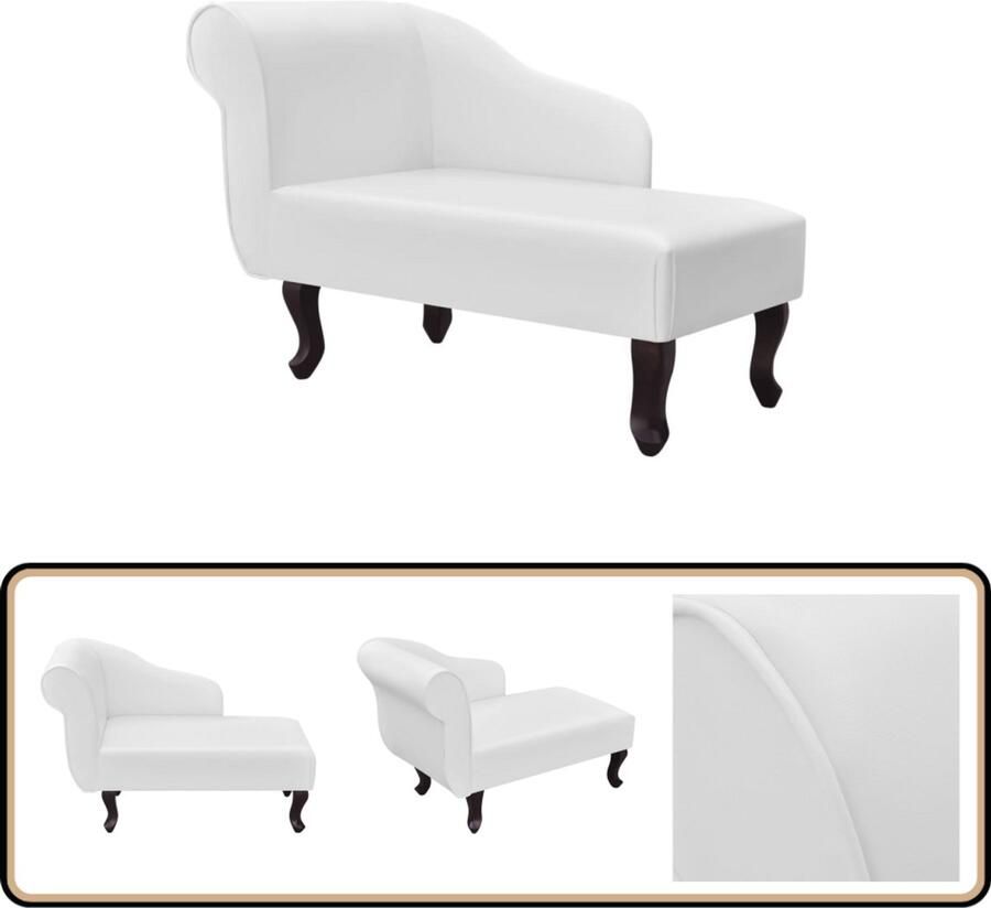 VidaXL Chaise Longue Kunstleer Wit Elegant Design Chaise Lounge Loungestoel Kunstleder Witte Fauteuil Moderne Stoffering