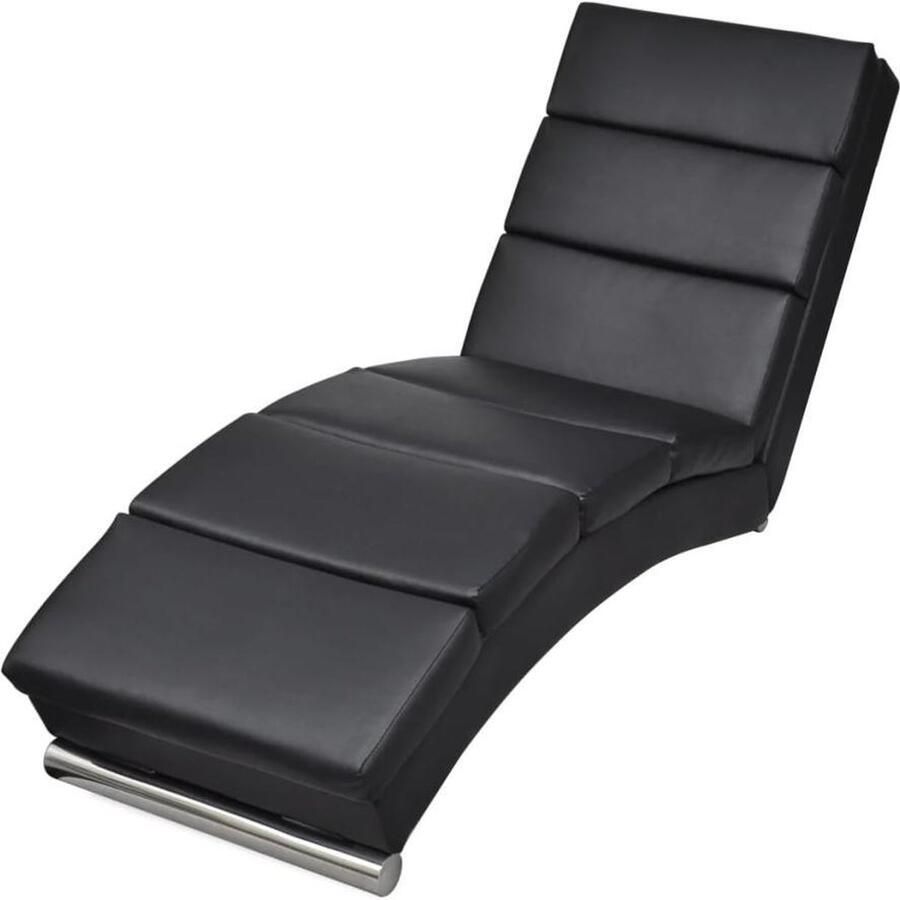 VidaXL -Chaise-longue-kunstleer-zwart