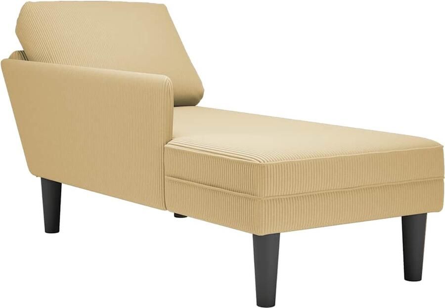 VidaXL Chaise longue Lichtgroen grijs Corduroy Chaise Longue Chaise Longues Chaise Lounge Stoel Chaise Lounge Fauteuil