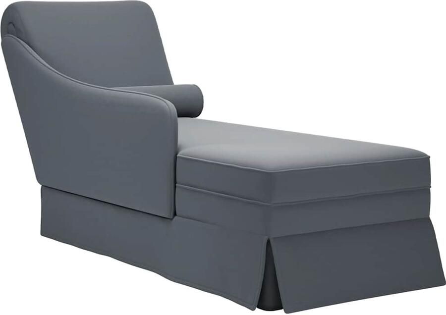VidaXL Chaise longue met bolster donkergrijs Chaise Longue Chaise Longues Chaise Lounge Stoel Chaise Lounge Fauteuil