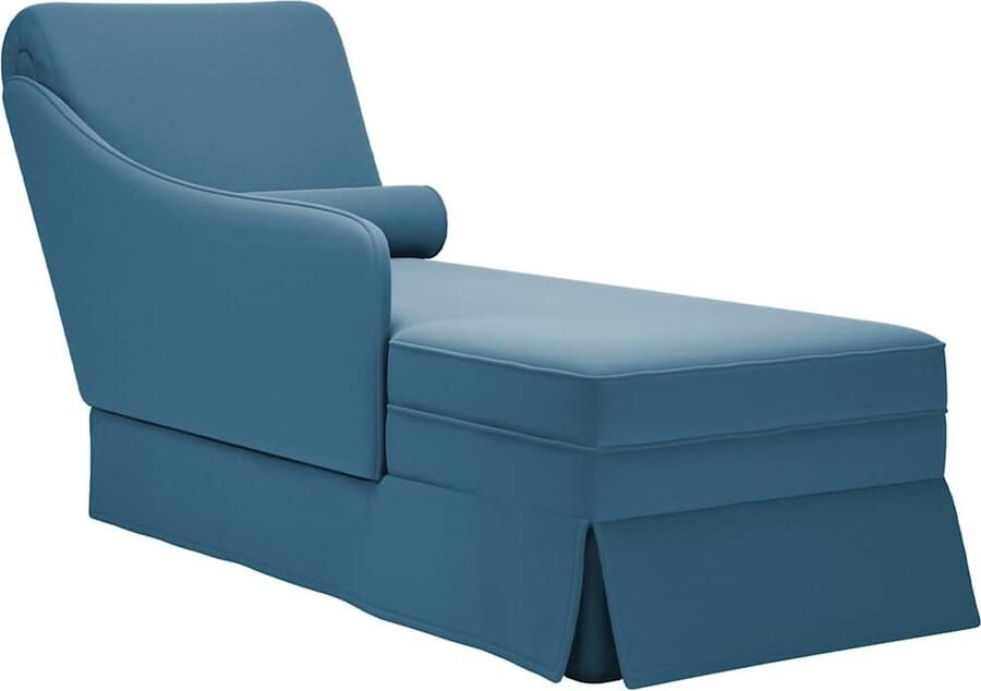 VidaXL Chaise longue met bolster en rechterarmleuning fluweel blauw