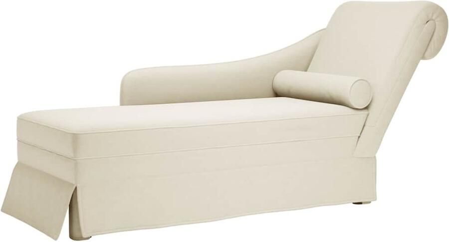 VidaXL Chaise longue met bolster en rechterarmleuning fluweel crème