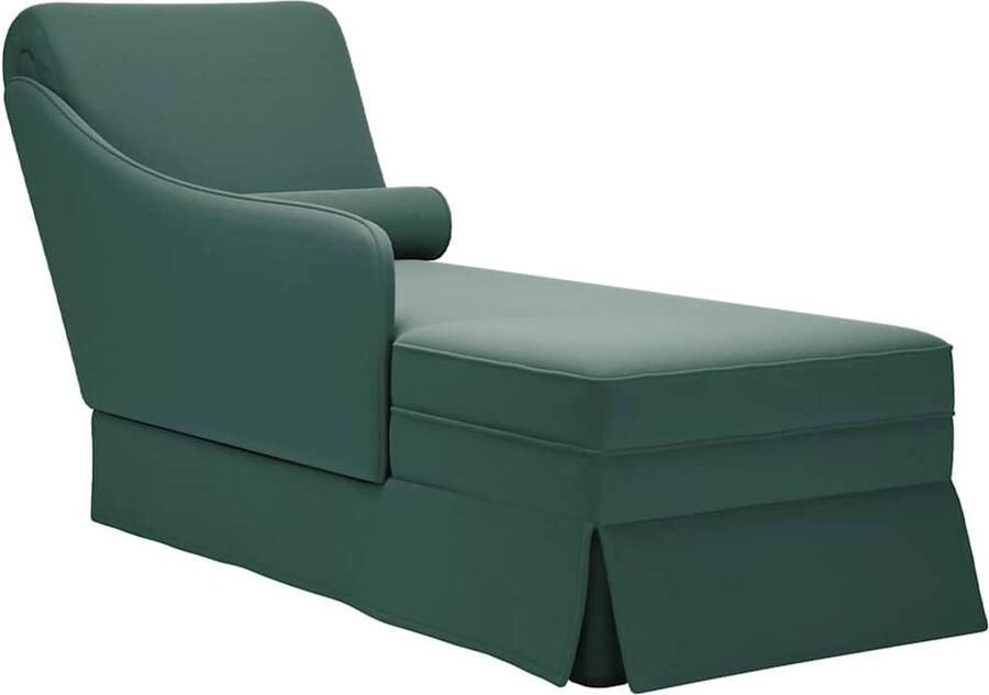 VidaXL Chaise longue Fluweel Donkergroen Stijlvol Chaise Longue Chaise Longues Chaise Lounge Stoel Chaise Lounge Fauteuil