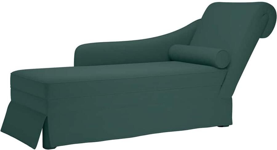 VidaXL Chaise longue met bolster&rechterarmleuning fluweel donkergroen