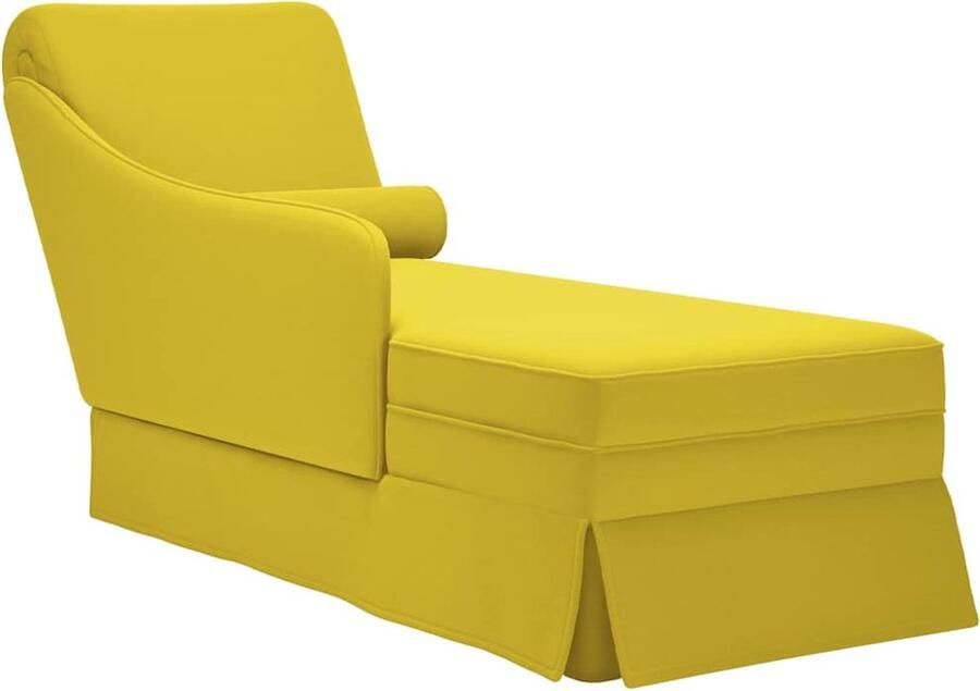 VidaXL Chaise longue met bolster en rechterarmleuning fluweel geel