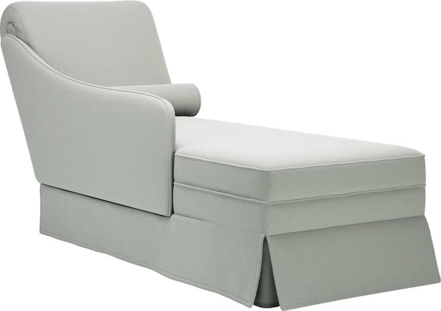 VidaXL Chaise longue met bolster&rechterarmleuning fluweel lichtgrijs - Foto 2