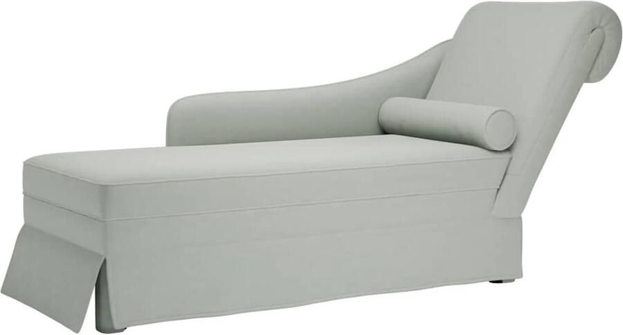VidaXL Chaise longue met bolster&rechterarmleuning fluweel lichtgrijs