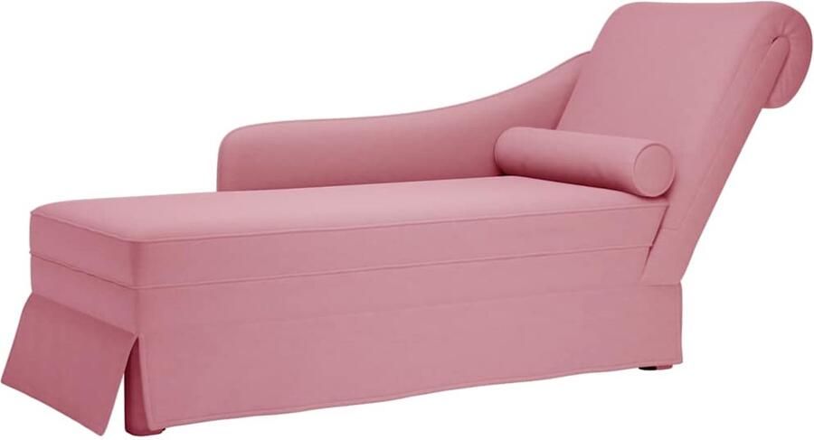 VidaXL Chaise longue met bolster en rechterarmleuning fluweel roze - Foto 2