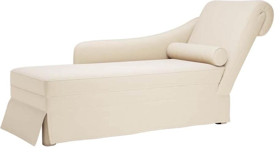 VidaXL Chaise longue met bolster en rechterarmleuning linnen