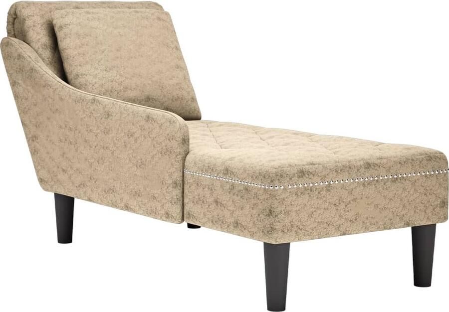 VidaXL Chaise longue met kussen&rechterarmleuning kunstleer lichtgrijs