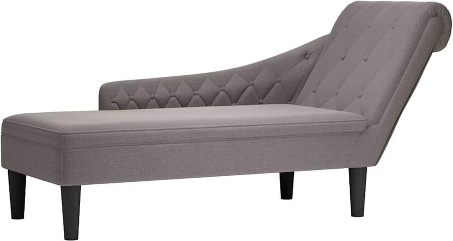 VidaXL Chaise longue met kussen en rechterarmleuning stof taupe