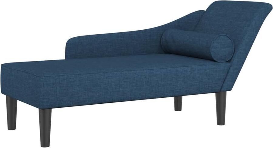 VidaXL Stijlvolle blauwe chaise longue met kussen Chaise Longue Chaise Longues Loungebank Divan