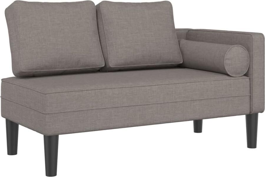 VidaXL Chaise longue met kussens stof taupe