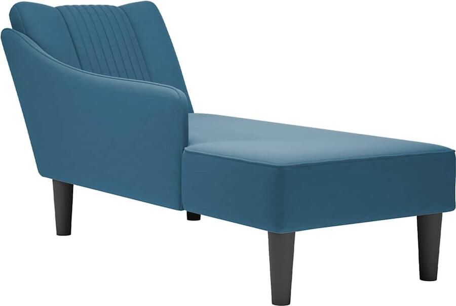 VidaXL Chaise longue met rechterarmleuning fluweel blauw - Foto 2