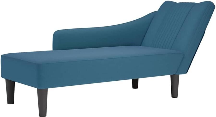 VidaXL Chaise longue met rechterarmleuning fluweel blauw