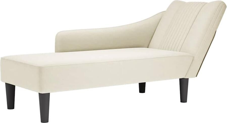 VidaXL Chaise longue met rechterarmleuning fluweel crèmekleurig
