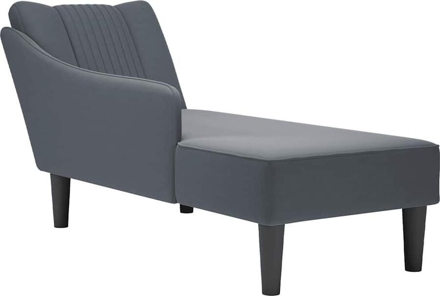 VidaXL Chaise longue met rechterarmleuning fluweel donkergrijs - Foto 2