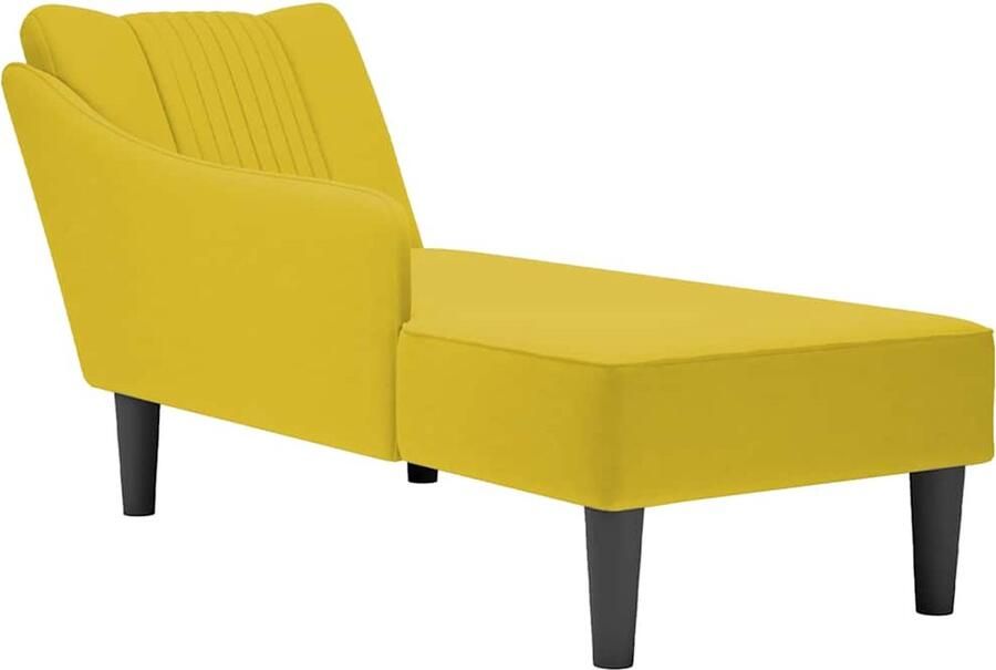 VidaXL Chaise longue met rechterarmleuning fluweel geel - Foto 2