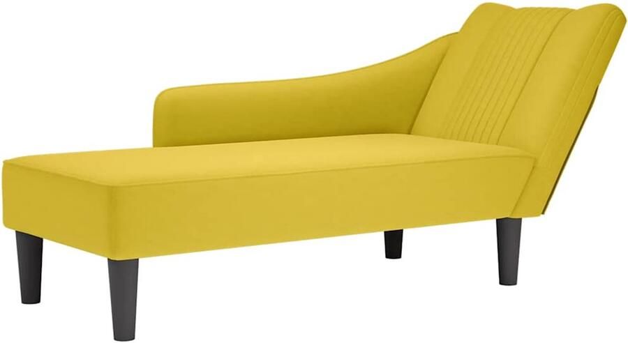 VidaXL Chaise longue met rechterarmleuning fluweel geel