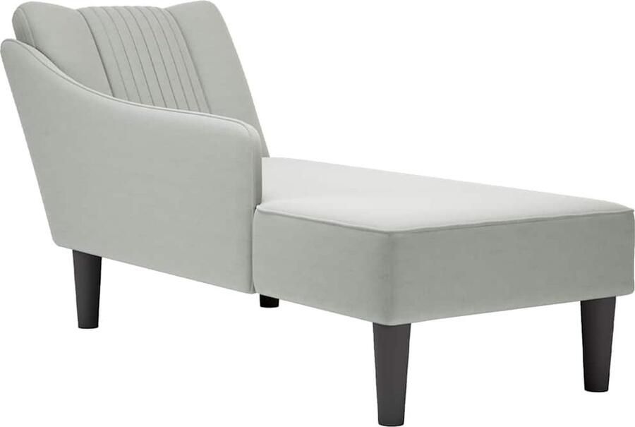 VidaXL Chaise longue met rechterarmleuning fluweel lichtgrijs
