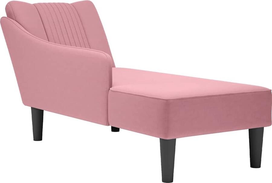 VidaXL Chaise longue met rechterarmleuning fluweel roze - Foto 2