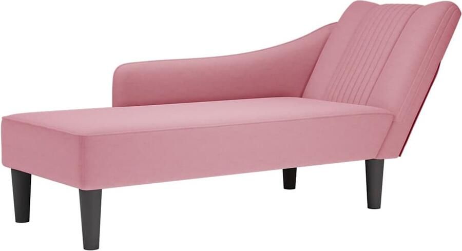 VidaXL Chaise longue met rechterarmleuning fluweel roze