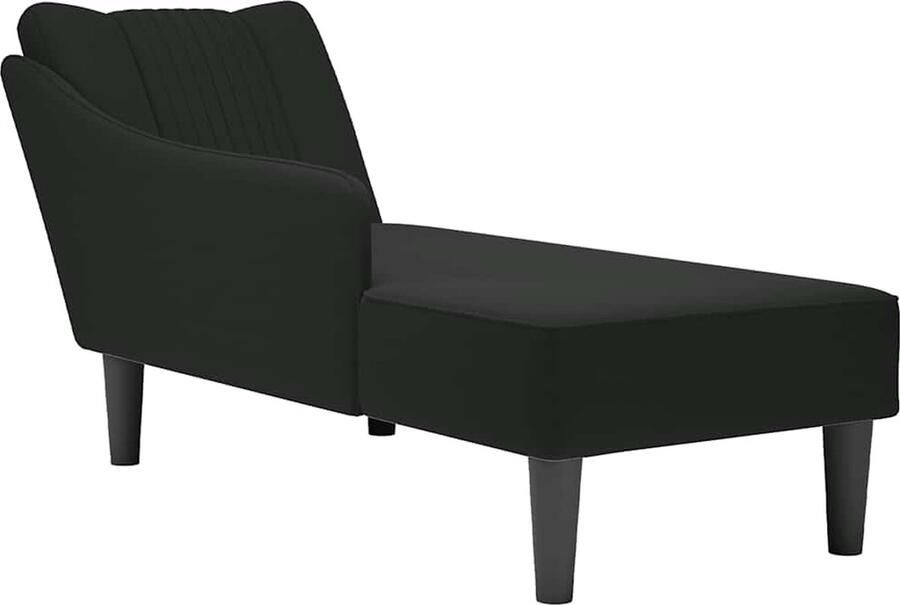 VidaXL Chaise longue met rechterarmleuning fluweel zwart