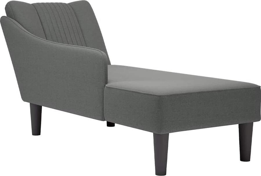 VidaXL Chaise longue met rechterarmleuning stof donkergrijs
