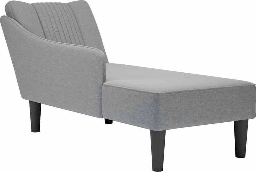VidaXL Chaise longue met rechterarmleuning stof lichtgrijs - Foto 2