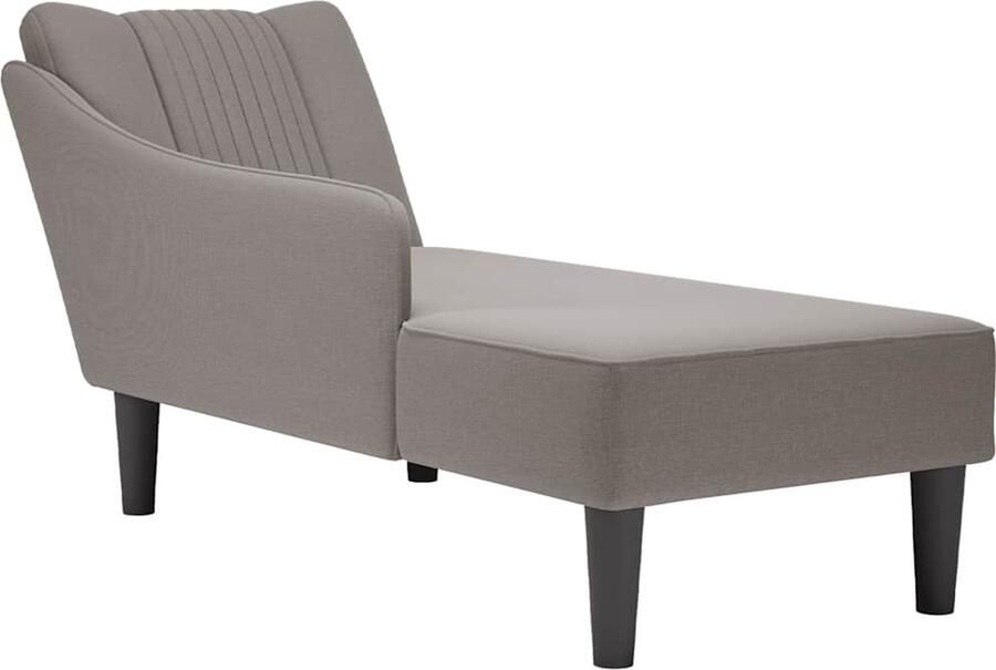 VidaXL Chaise longue met rechterarmleuning stof taupe - Foto 2