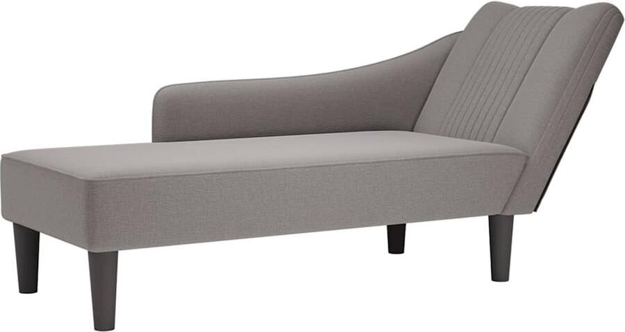 VidaXL Chaise longue met rechterarmleuning stof taupe