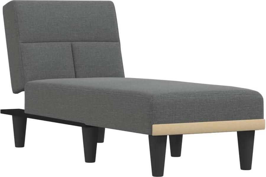 VidaXL Chaise longue Donkergrijs Comfort & Stijl Verstelbare Chaise Lounge Loungebank Relaxfauteuil Donker Grijze Chaise Lounge Chaise Lounge Grijs Comfort Fauteuil