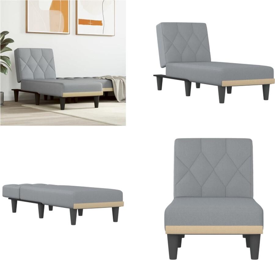 VidaXL Chaise longue stof lichtgrijs Chaise Longue Chaise Longues Loungebank Divan