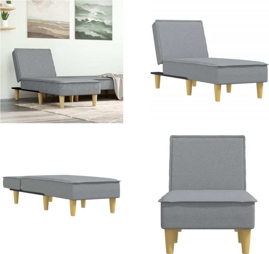 VidaXL Chaise longue stof lichtgrijs Chaise Longue Chaise Longues Loungebank Divan