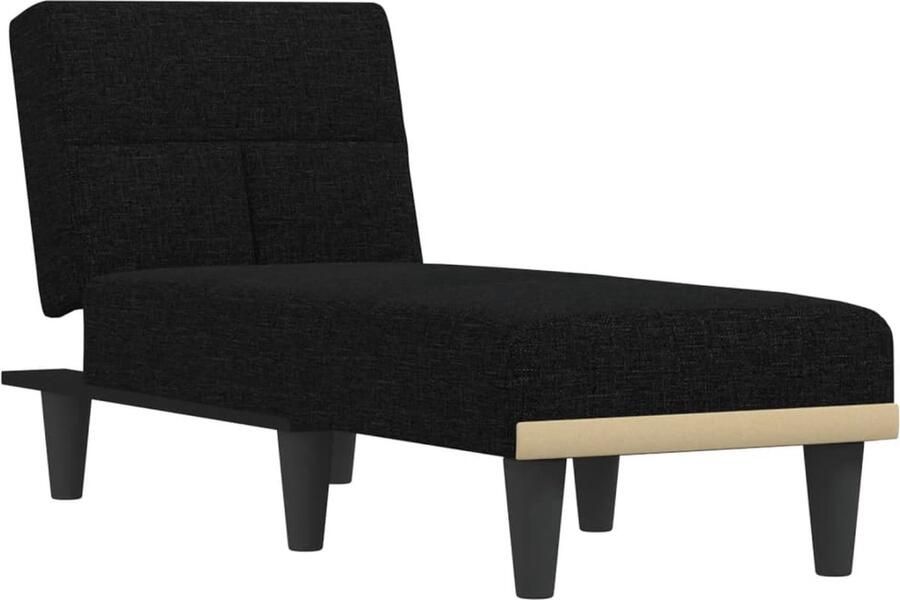 VidaXL -Chaise-longue-stof-zwart - Foto 6