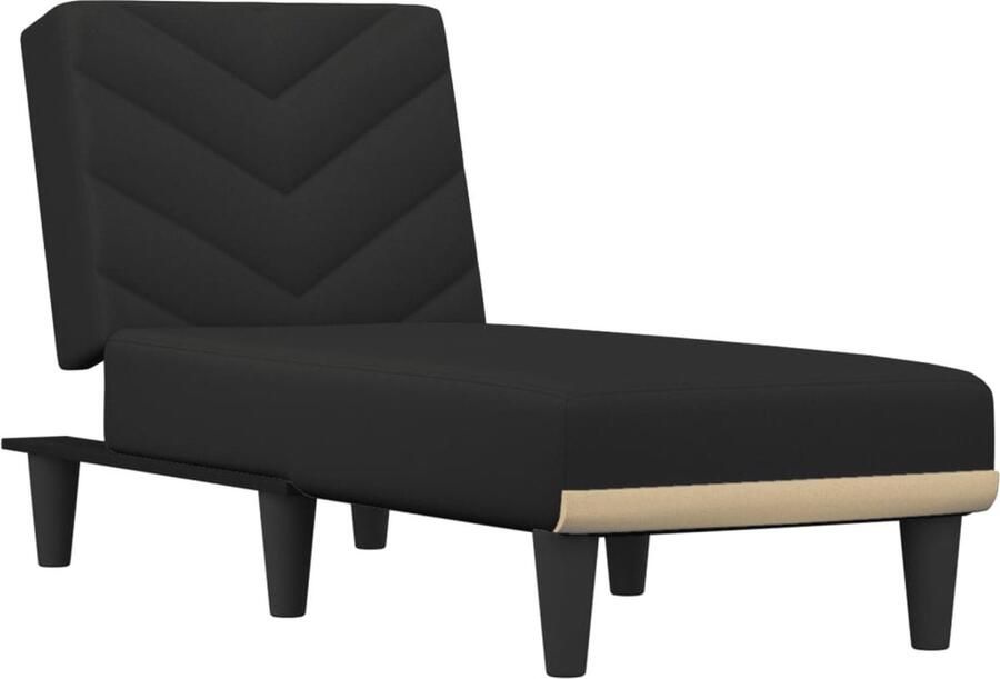 VidaXL Chaise Longue Zwart Stof Compact en Elegant Verstelbare Chaise Lounge Loungebank Relaxfauteuil Zitbank Fauteuil Zwarte Chaise Lounge Chaise Lounge Zwart