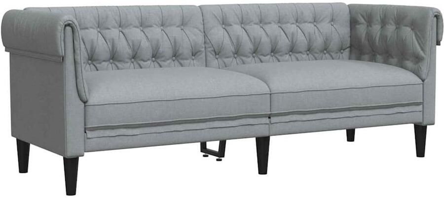 VidaXL Chesterfieldbank Anders Lichtgrijs 201 5 x 74 5 x 74 5 cm Stof