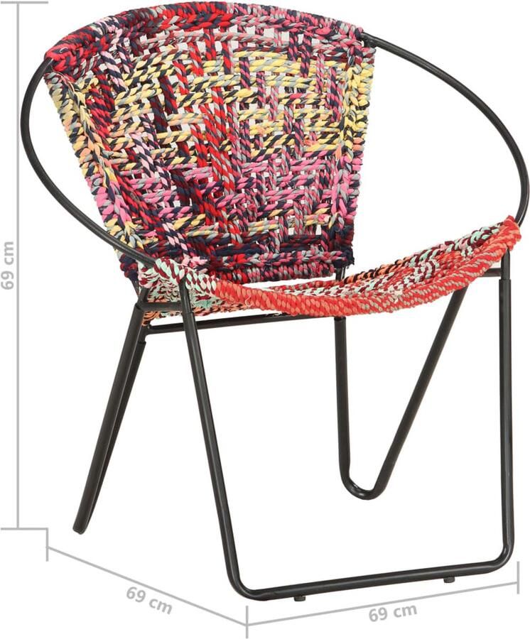 VidaXL Cirkelstoel Chindi Stof Meerkleurig Cirkelstoel Chindi Lounge Stoel Relaxfauteuil Vintage Stoel Multikleuren Fauteuil - Foto 3