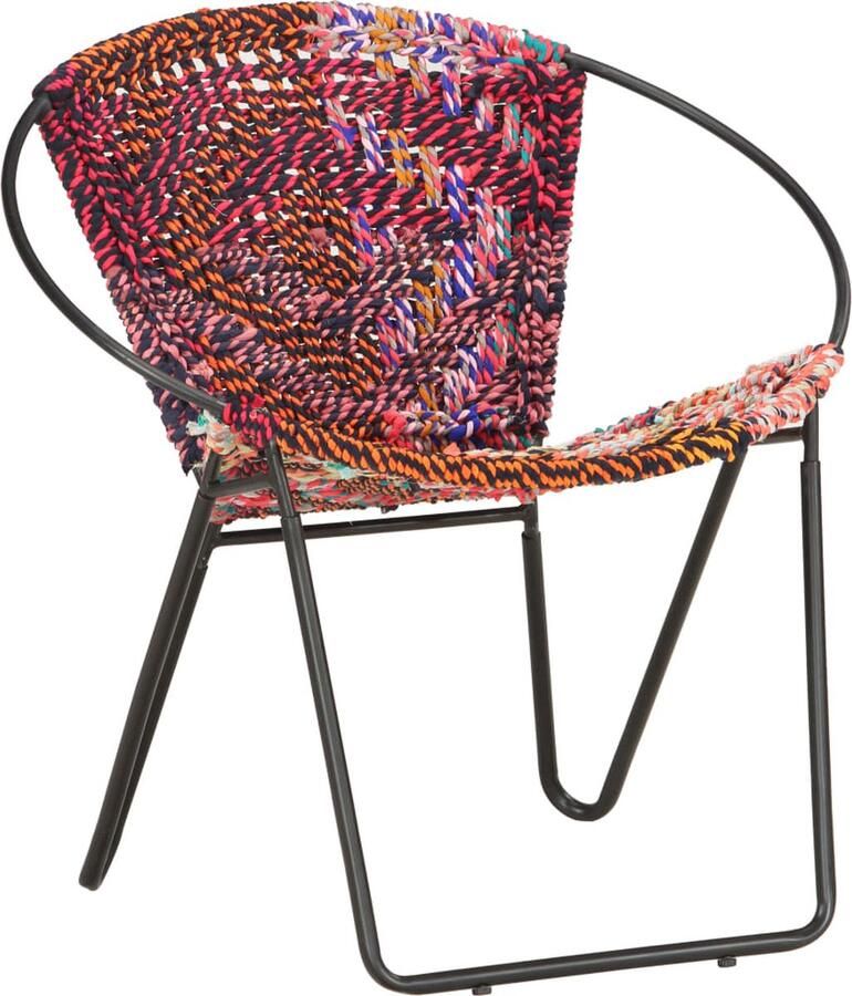 VidaXL Cirkelstoel Chindi Stof Meerkleurig Cirkelstoel Chindi Lounge Stoel Relaxfauteuil Vintage Stoel Multikleuren Fauteuil - Foto 4