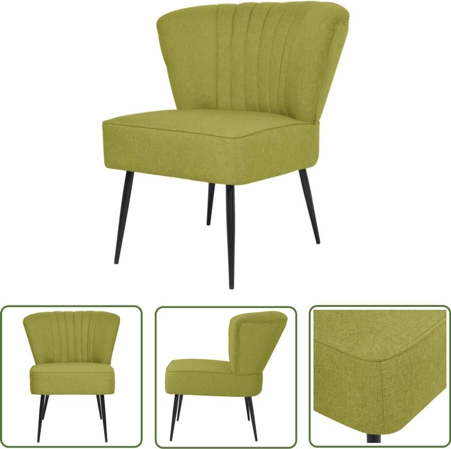 VidaXL Cocktailstoel Stof Groen Comfort & Stijl Retro Fauteuil Cocktailstoel Groen Lounge Stoel Vintage Stoel Eetkamerstoel Living Room Meubels Gezellige Stoel