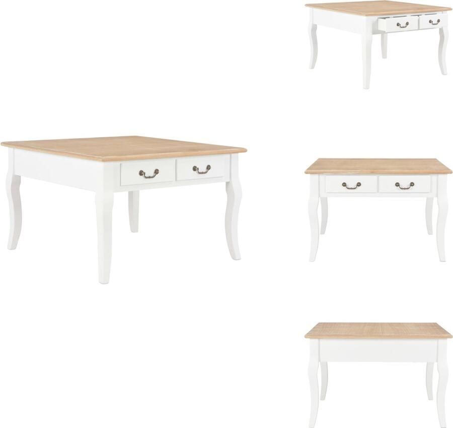 VidaXL Coffee Table Coffee Tables -wooden Coffee Table Wooden Coffee Tables Salontafel 80x80x50 cm hout wit