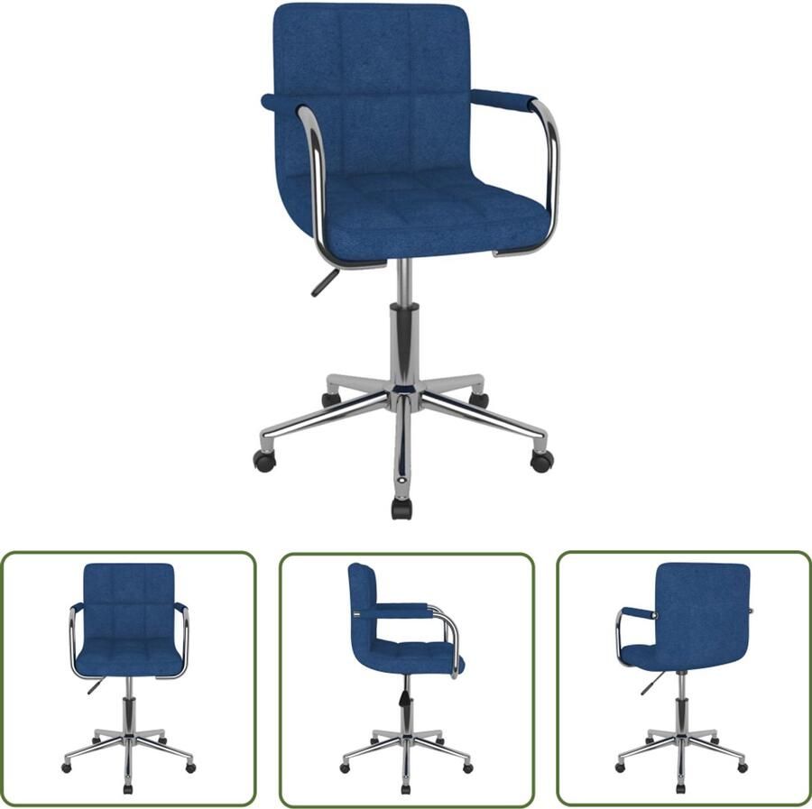 The Living Store Eetkamerstoel draaibaar stof blauw Draaibare Eetkamerstoel Comfortabele Stoel Eetkamer Meubels Modern Design Blauwwaren
