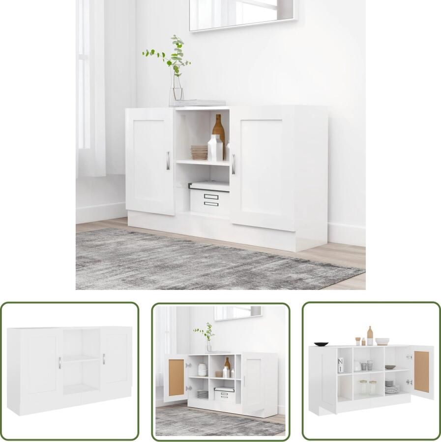 The Living Store Dressoir 120x30 5x70 cm bewerkt hout wit Dressoir Commode Opbergkast Houten Dressoir Wit Dressoir